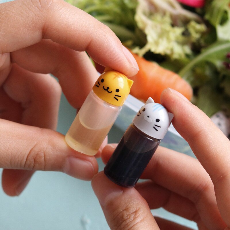 Cute Mini Animal Set Lunchbox Bento Condiment Sauce Bottles