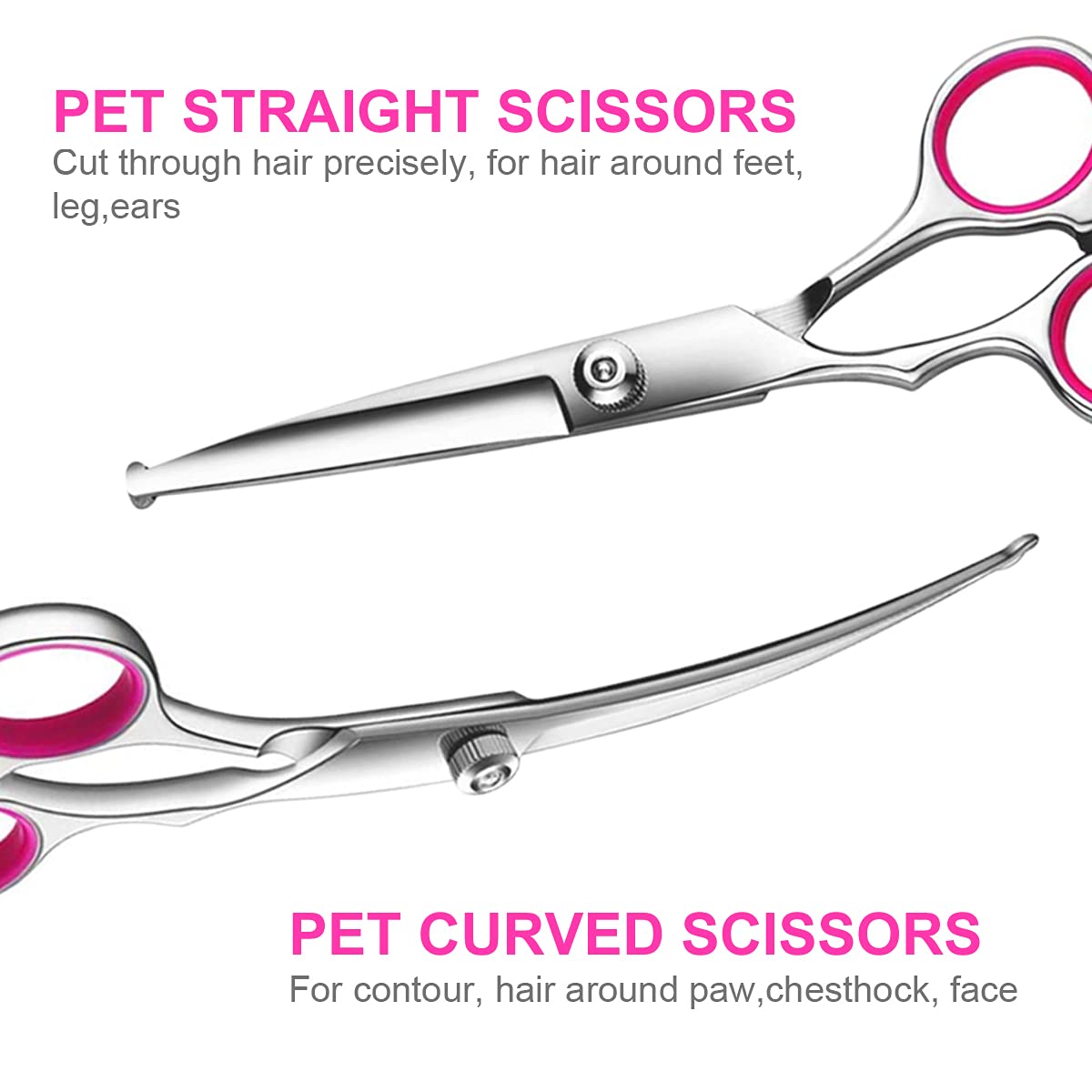 premium titanium coated dog grooming scissors with safety round tips professional grade kit for precise and safe trimming