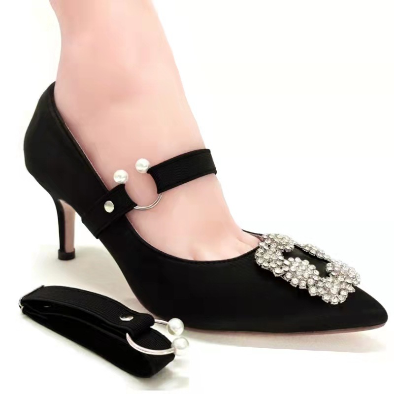 1 Pair Detachable Shoe Strap High Heel Ankle Straps Faux Pearl Heels  Shoelaces