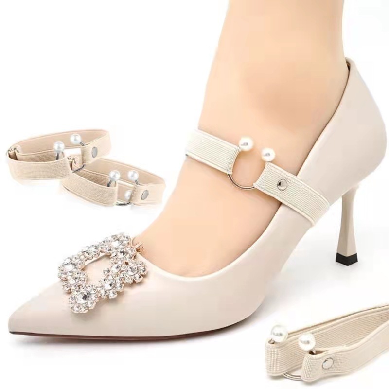 1 Pair Detachable Shoe Strap High Heel Ankle Straps Faux Pearl Heels  Shoelaces