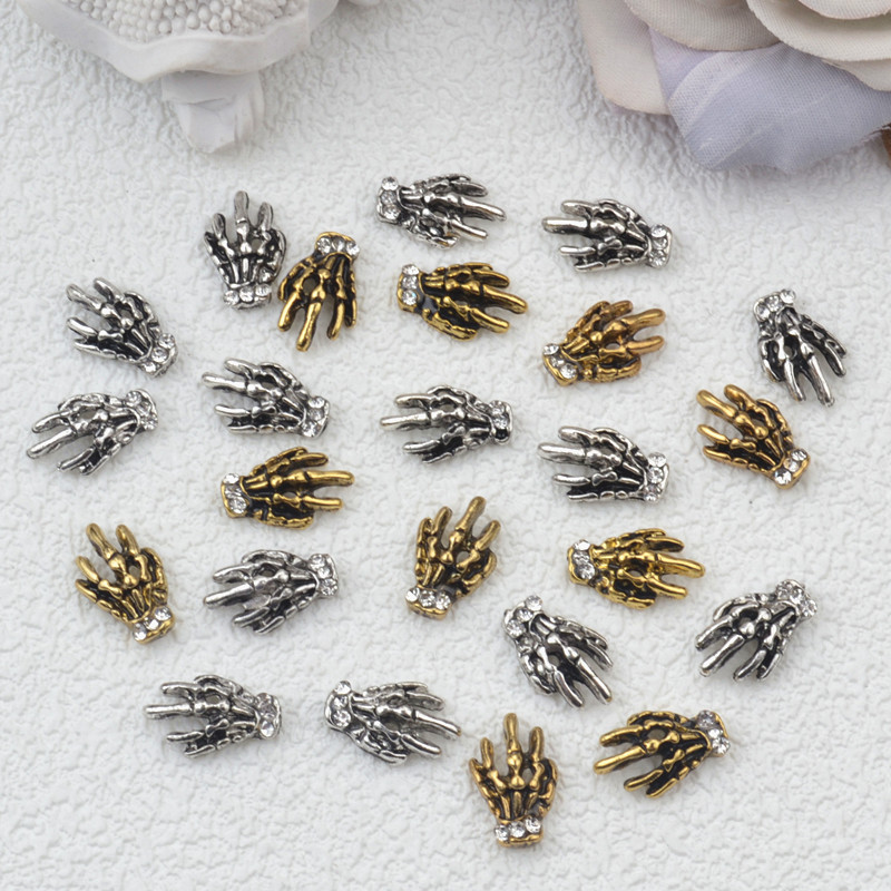  18pcs Halloween Rabbit Skeleton Nail Art Charms,3D