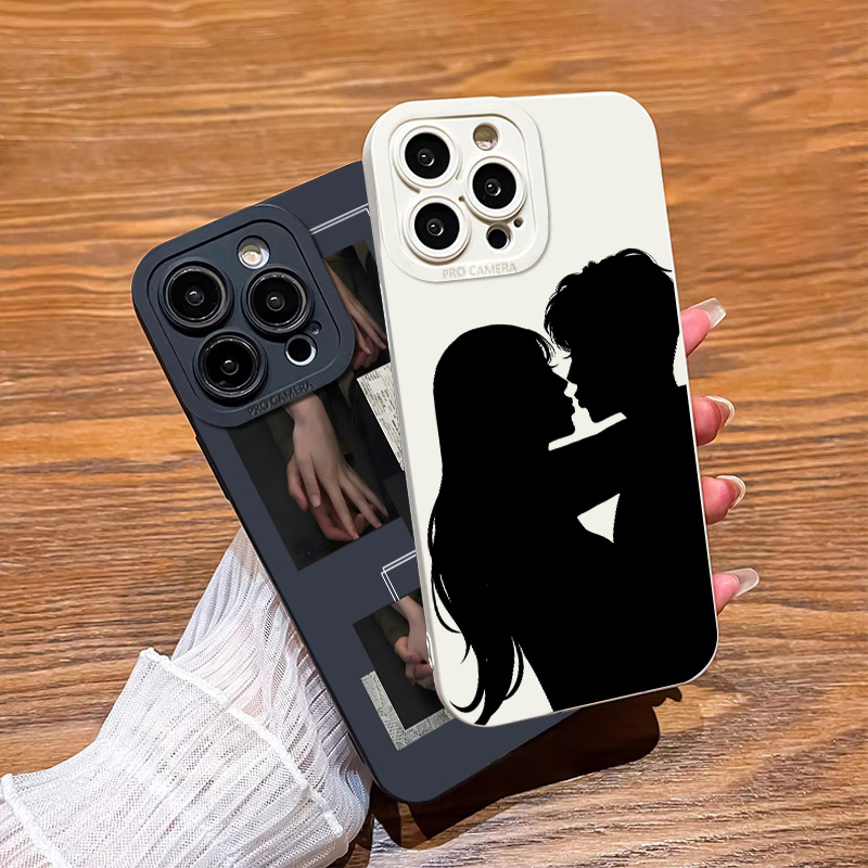 

2pcs Embracing Diagram Pattern Phone Case For Iphone 11 12 13 14 Pro Max Mini Xr Xs X 7 8 Plus Se2020 Shockproof Matte Tpu Silicone Cover Car Fall Phone Cases Gifts Camera Lens Portector Soft Cover