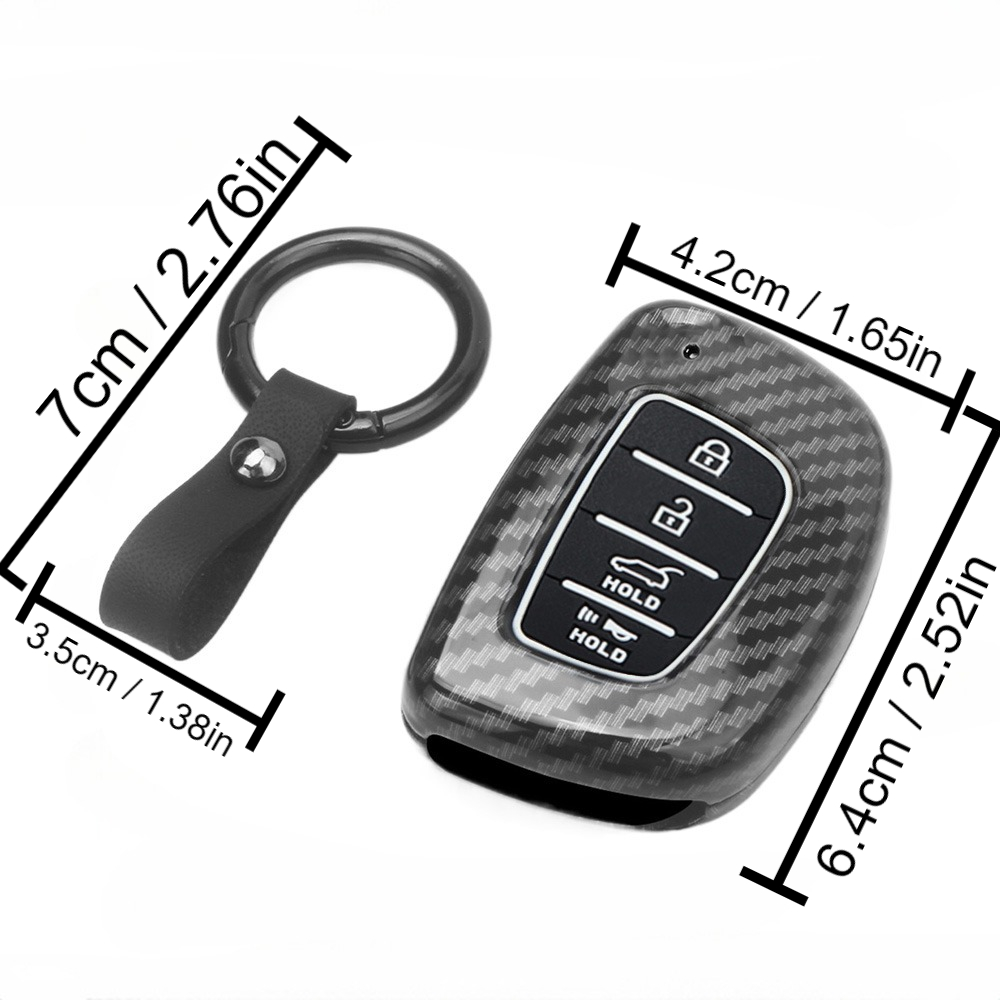 3/4 Buttons Abs Car Smart Key Case Cover Tucson - Temu