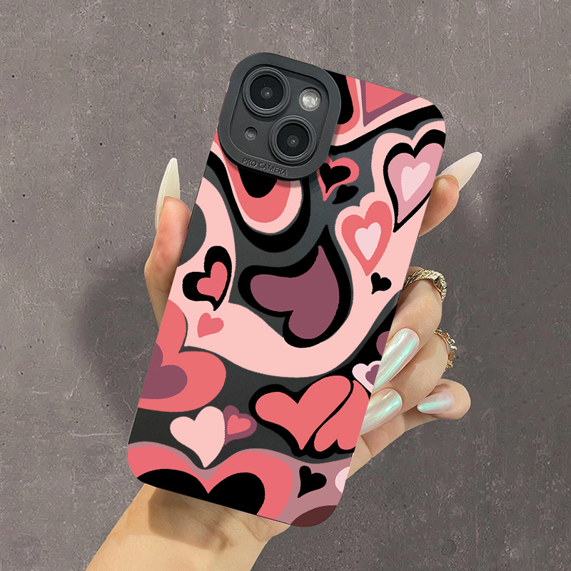 Yutwo Cover per iPhone 17 Pro con Cordino, Antiurto Custodia per iPhone 17 Pro con Tracolla e Motivo Cuore, Rosa