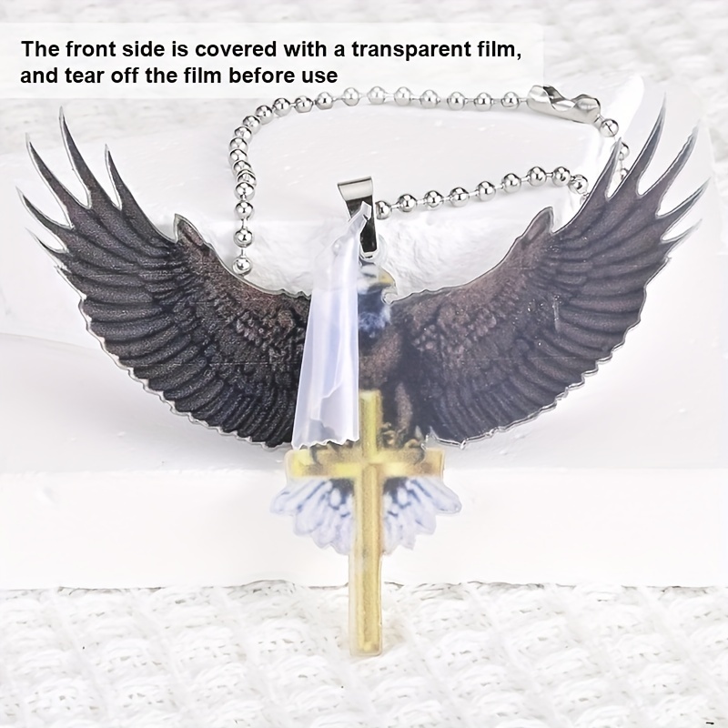 American Eagle Car Pendant, Christian Cross, Car Accessories, Rear View  Mirror Pendant, Religious Car Decoration, Home Wall Decoration, Keychain  Chain - Temu