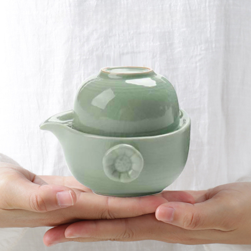 ZenS Travel Tea Set, Glass Portable Teapot Infuser Set For Loose Tea,1