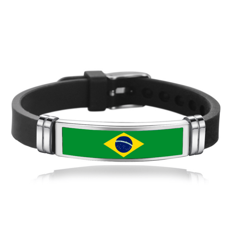 Flag Style Sports Bracelet Adjustable Silicone Wristband