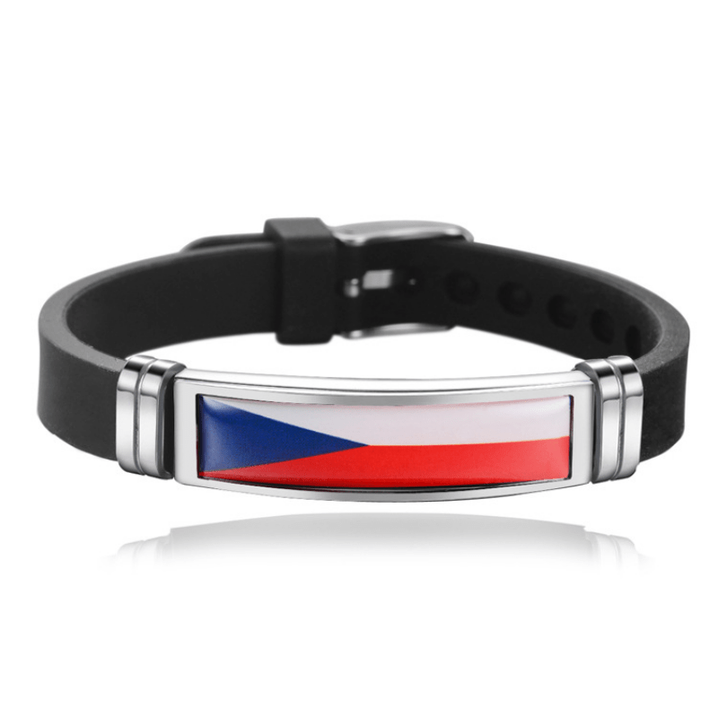 Flag Style Sports Bracelet Adjustable Silicone Wristband