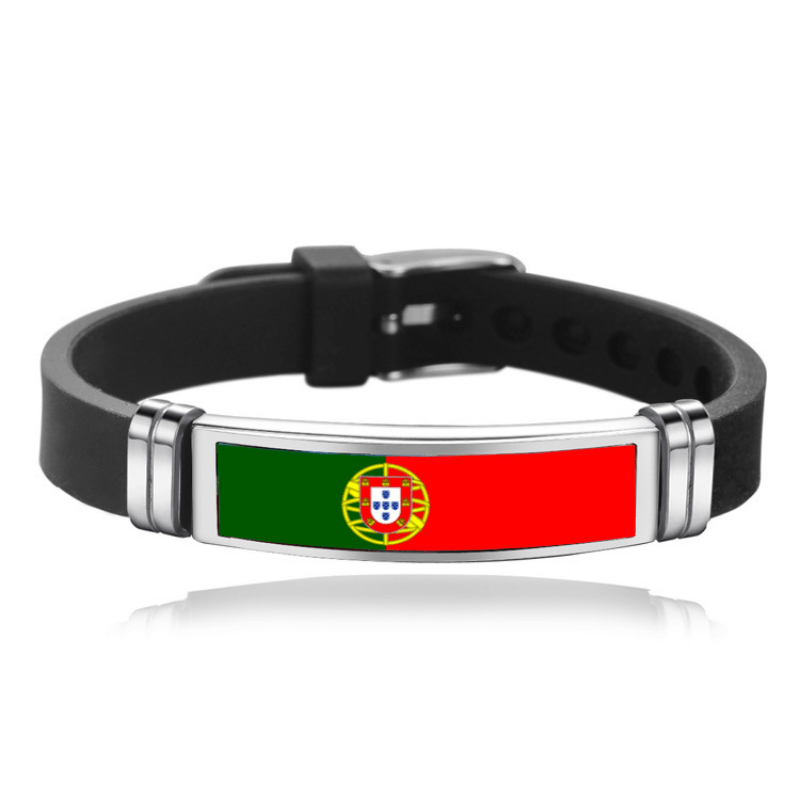 Flag Style Sports Bracelet Adjustable Silicone Wristband