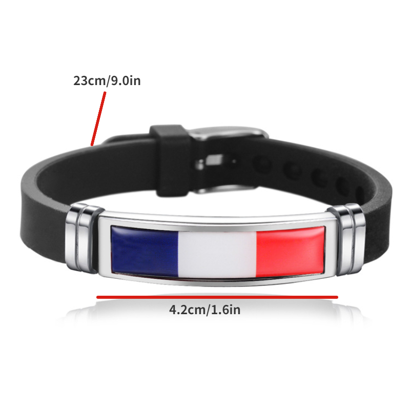 Country Flag Silicone Rubber Bracelet Sport Word cup Soccer Wristband