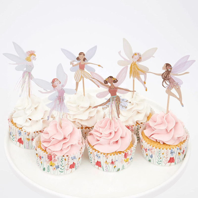 Little Fairy Happy Birthday Cake Toppers Gold Acrylic Angel Castle Elf Cake  Topper For Birthday Party Cake Decorations Supplie
