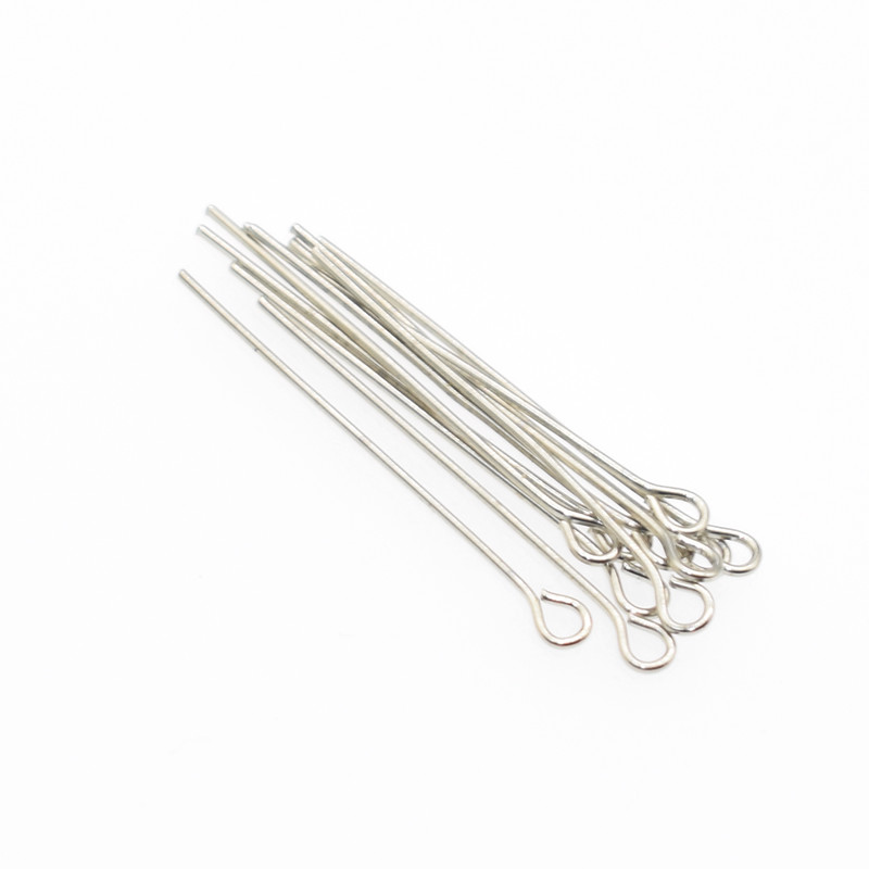 100Pcs/Lot Nine-Character Needles Iron Eye Head Pins Metal Flat Heard Pins  For Jewelry Making Diy Charm Finding Accessories