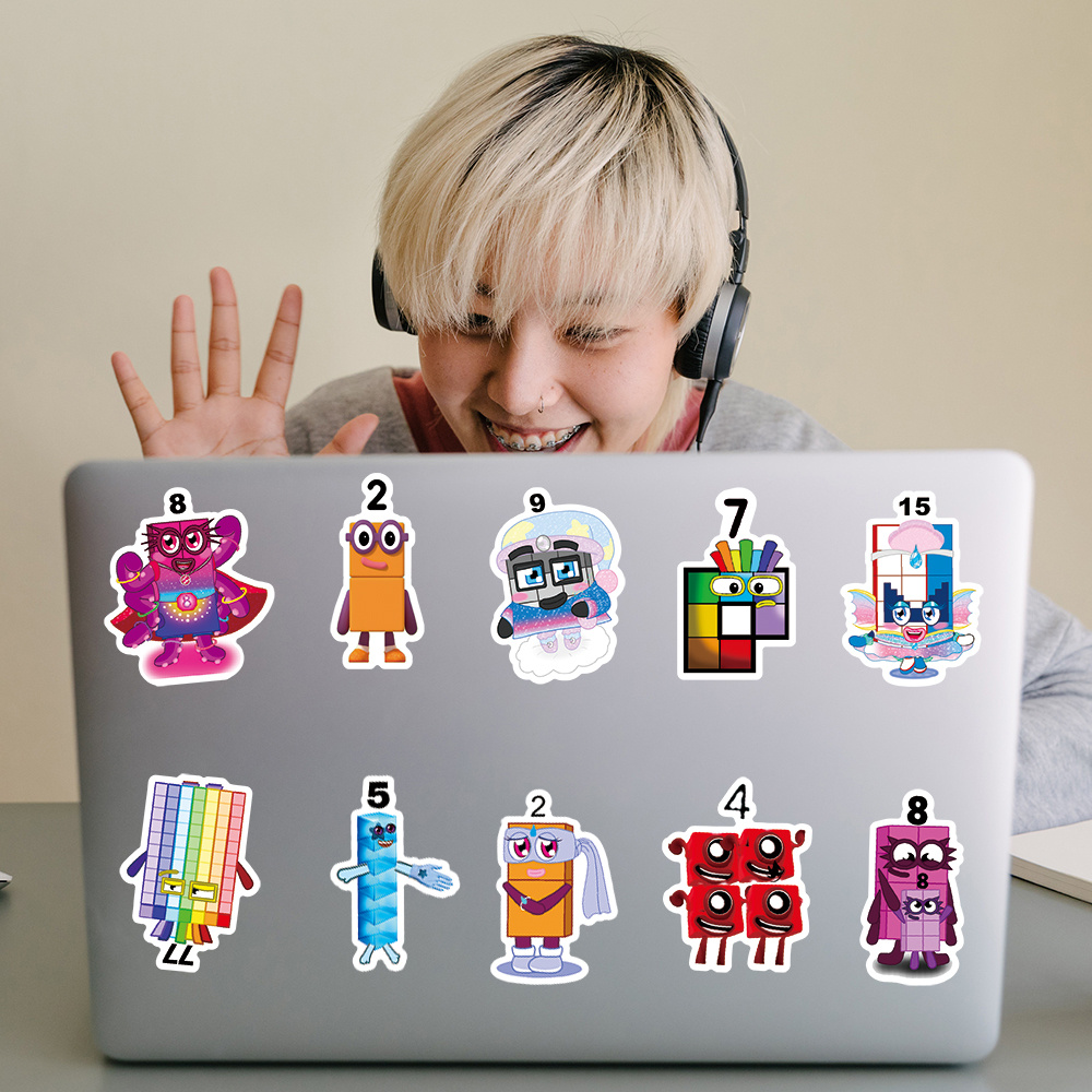 10/52pcs Vinyl Laptop Decals Funny Cartoon Alphabet Lore Anime