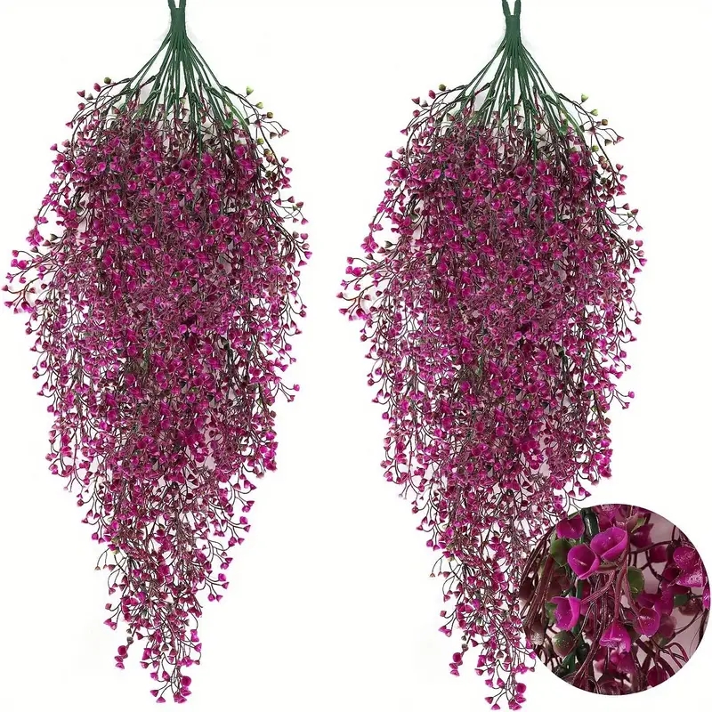 2 Piezas Plantas Colgantes Artificiales, Flores, Decoración Artificial, Plantas  Colgantes Artificiales, Enredaderas Falsas Flores Falsas, Plantas Falsas  Dormitorio, Decoración Estética Colgar En Pared (fucsia), 90 Días  Protección Comprador