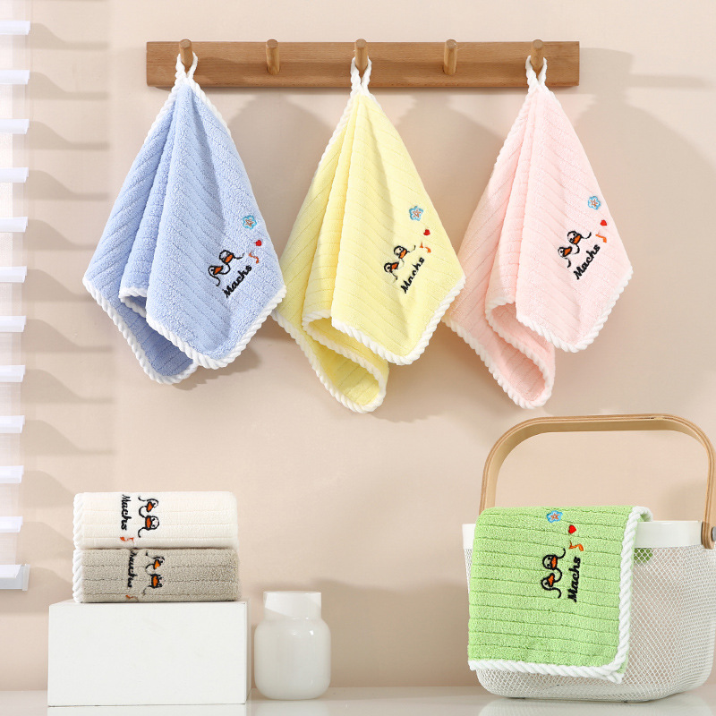 Cute Hand Towels Bathroom Towels with Hanging Loop Microfiber