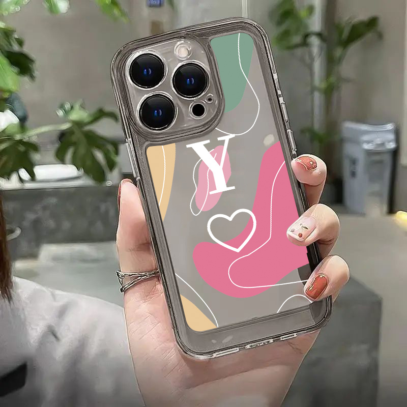 Letter Y & Heart Pattern Phone Case For Iphone 11 12 13 14 Pro Max