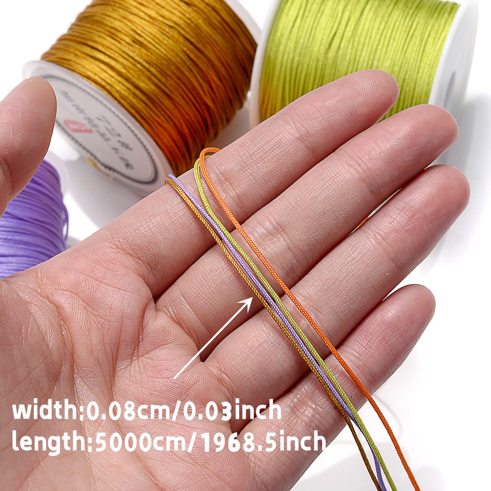 Miracle Cord 1mm Nylon Cord Multi-Use Extra Strong Braided Thread Jewelry Necklace Bracelet Making String Beading Crafting Cording Arts Crafts DIY (