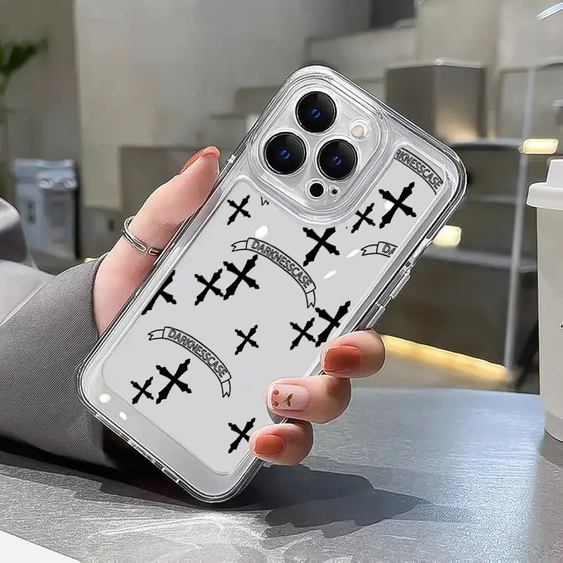 Black & White Cross Pattern Phone Case For Iphone 11 12 13 14 Pro Max Mini  Xr Xs X 7 8 Plus Se2020, Protective Phone Cases As Nice Gifts For Men,  Women