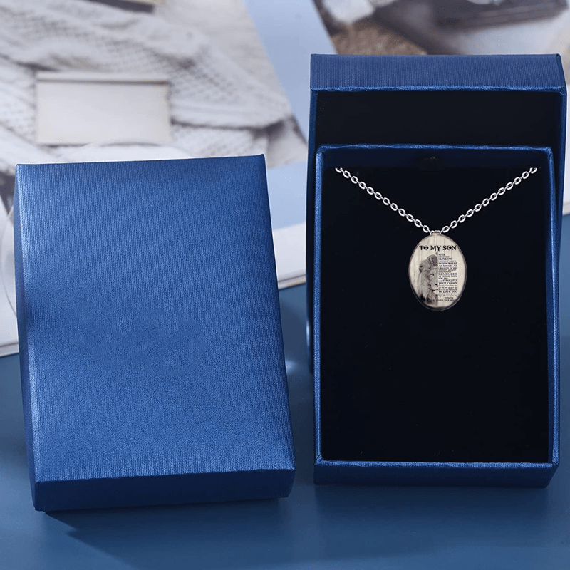 Lion Pendant Necklace Water Drop Shape Birthday Gift Blessing Language