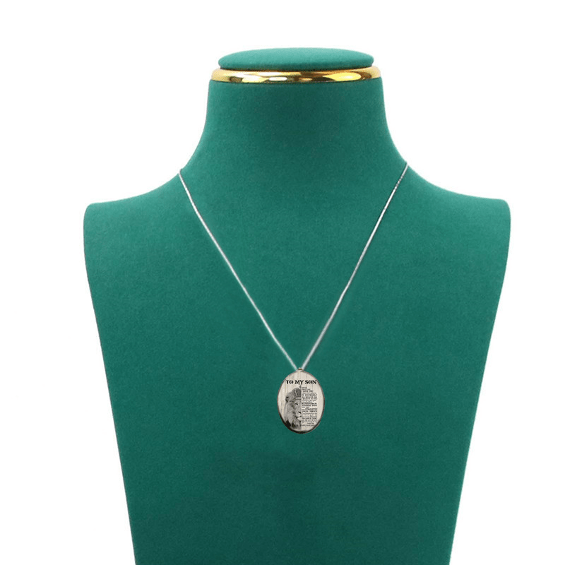 Lion Pendant Necklace Water Drop Shape Birthday Gift Blessing Language