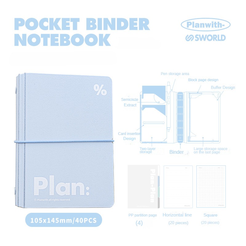 A7 Transparent Binder Notebook Business Portable Organizer Journal