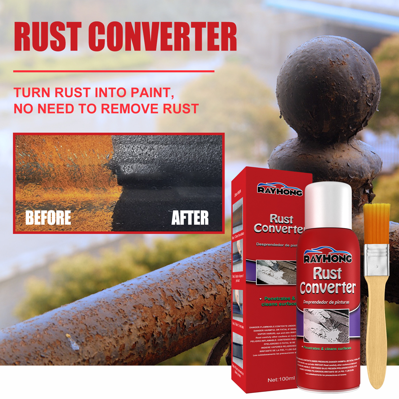 Metal Rust Remover Paint Rust Converter Primer Car Rust - Temu