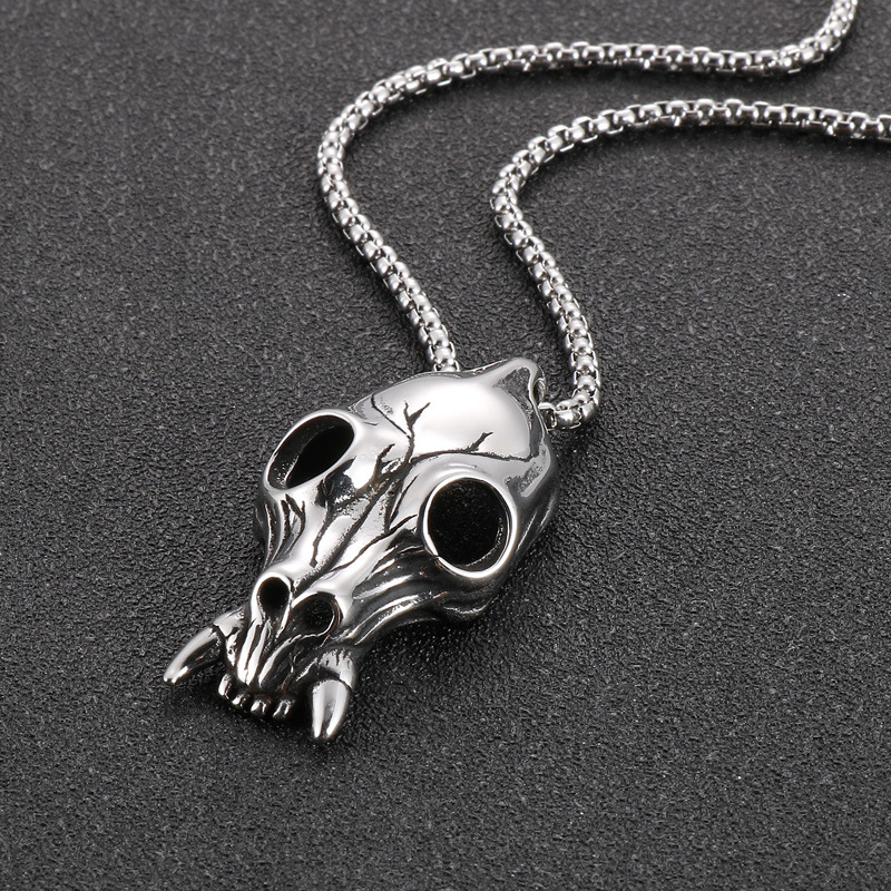 Gothic Vintage Ghost Skull Stainless Steel Necklace