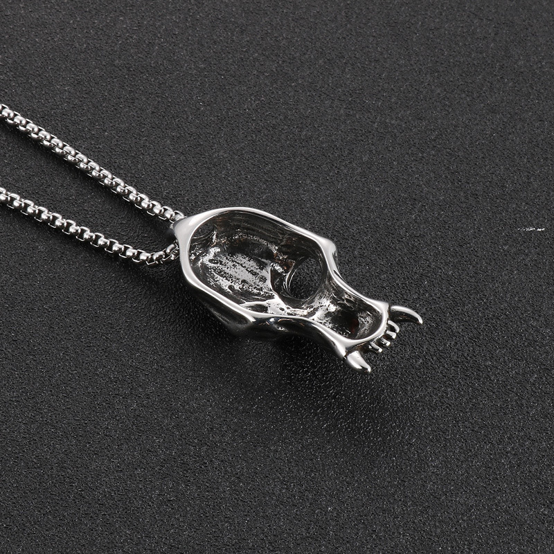 Gothic Vintage Ghost Skull Stainless Steel Necklace