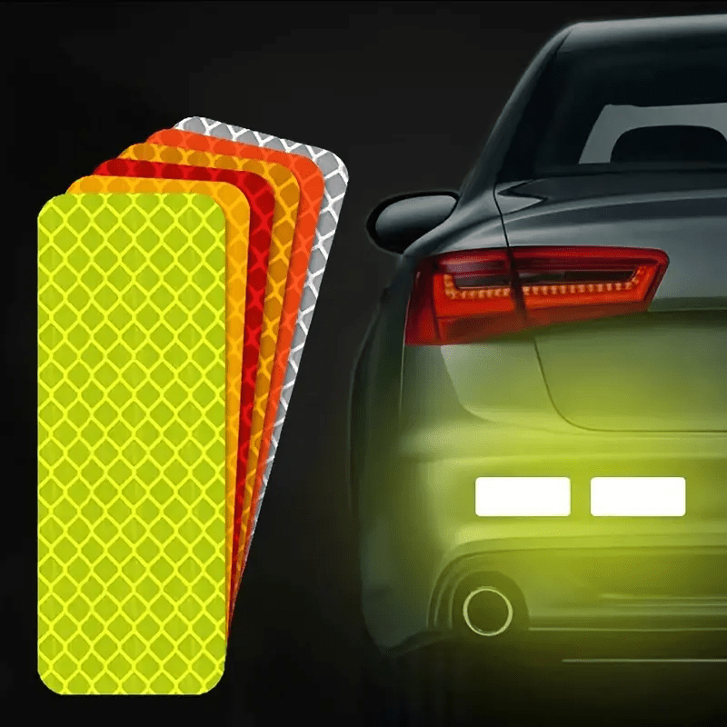 4PCS Luminous Car Reflective Stickers Decorative Stripe,Night Safety  Warning Car Decals Universal for Car Motorcycle Bike(4 PCS)