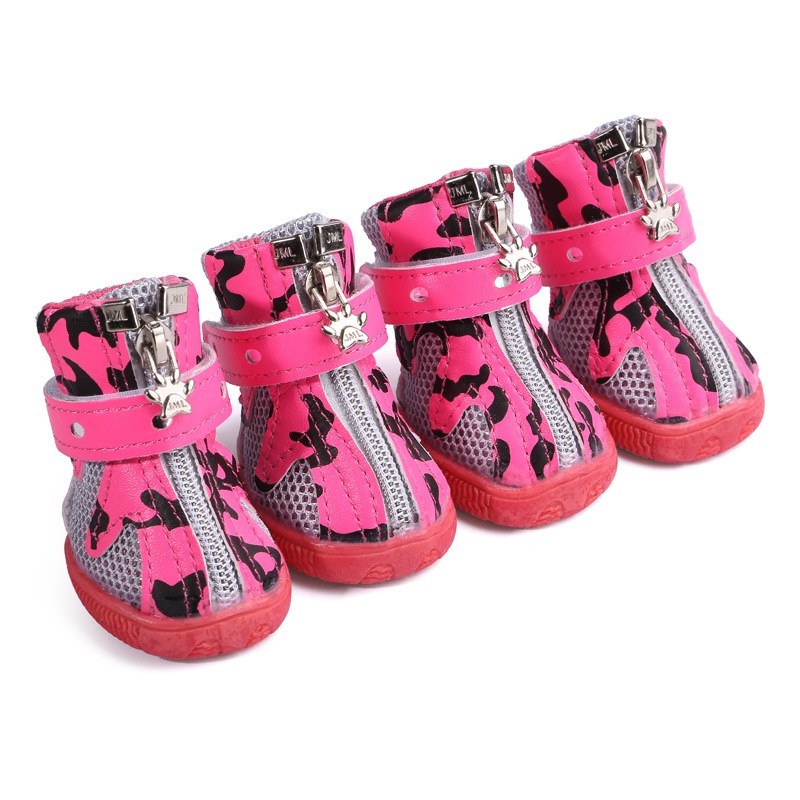 Camouflage Dog Shoes For Hot Pavement Breathable Boots Adjustable Anti Skid  Zipper Pet Dogs Booties Pu Paw Protector - Pet Supplies - Temu Italy