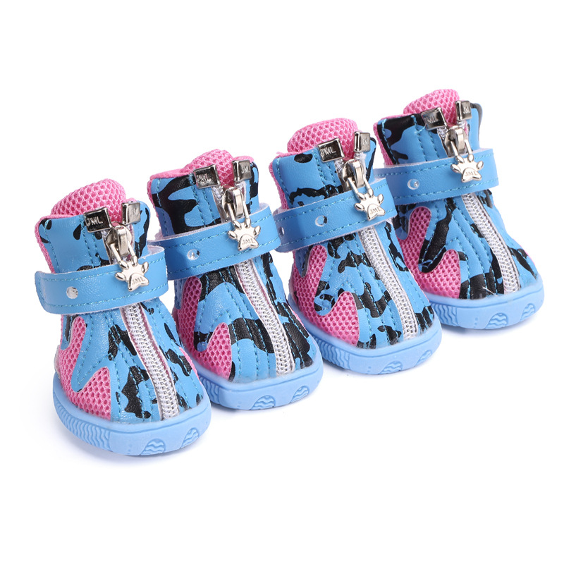 Camouflage Dog Shoes For Hot Pavement Breathable Boots Adjustable Anti Skid  Zipper Pet Dogs Booties Pu Paw Protector - Pet Supplies - Temu Italy