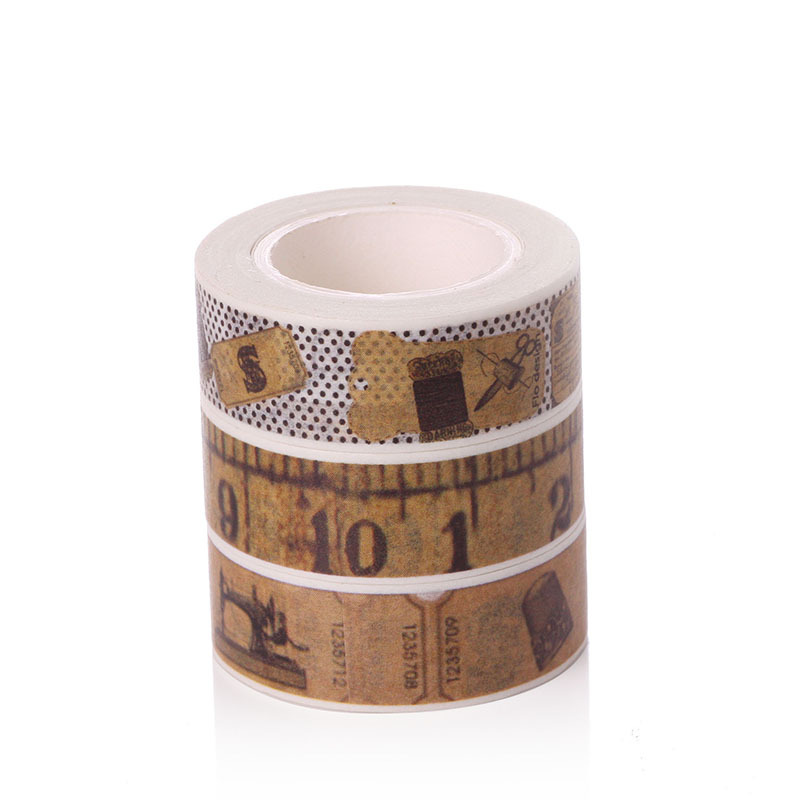 Vintage Ruler Pattern Washi Tape Tearable Traceless - Temu