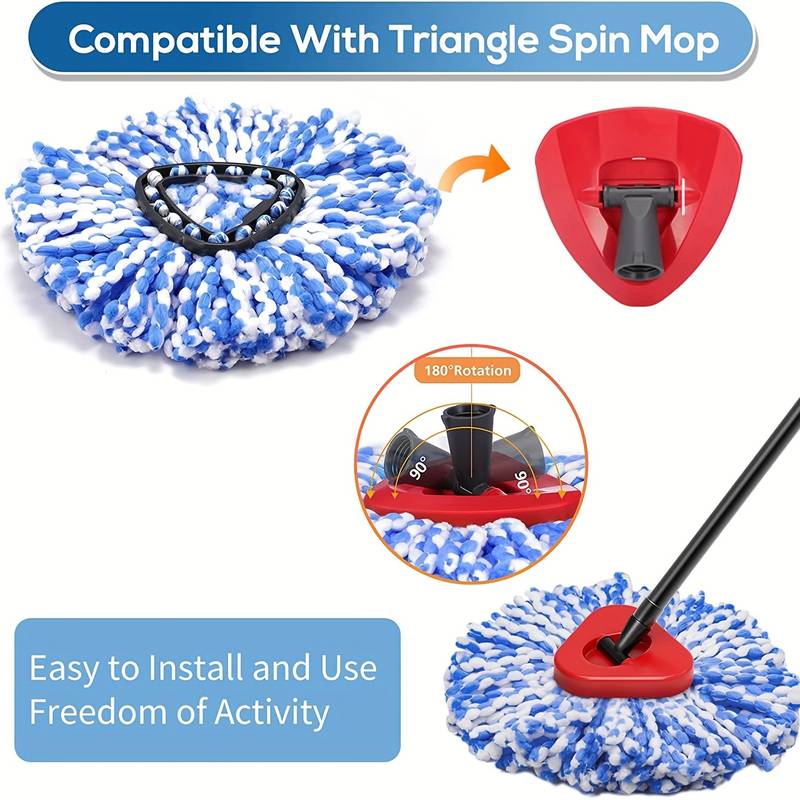 3 pièces de rechange pour têtes de vadrouille Vileda O-cèdre recharge  Microfibre Spin Mop 360 tête de vadrouille rotative 