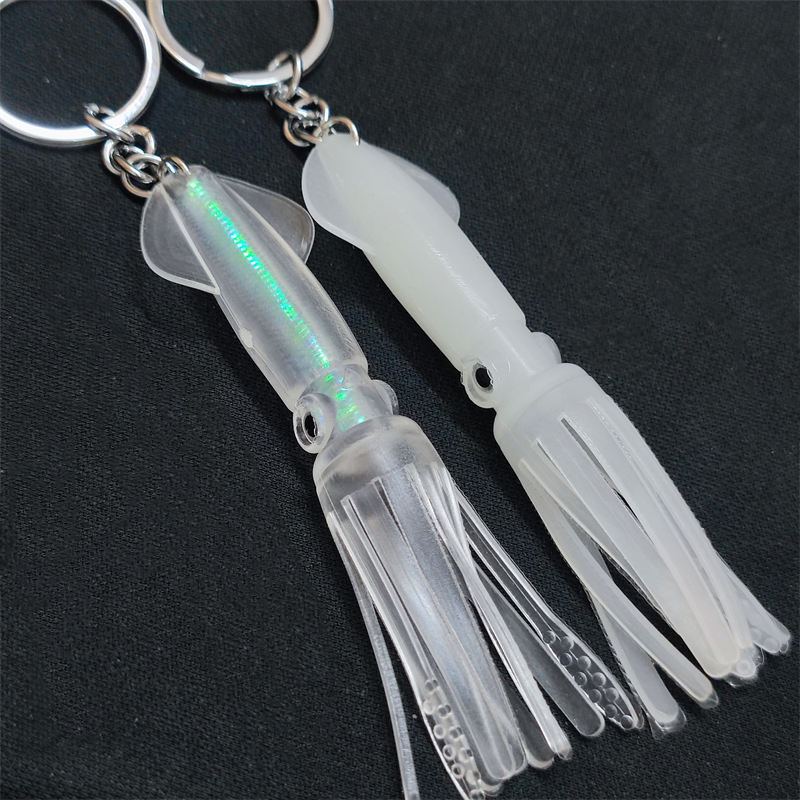 

1pc Luminous Squid Keychain, Lure Squid Bait Keychain, Fishing Enthusiast Key Ring, Men's Bag Pendant Jewelry Accessories