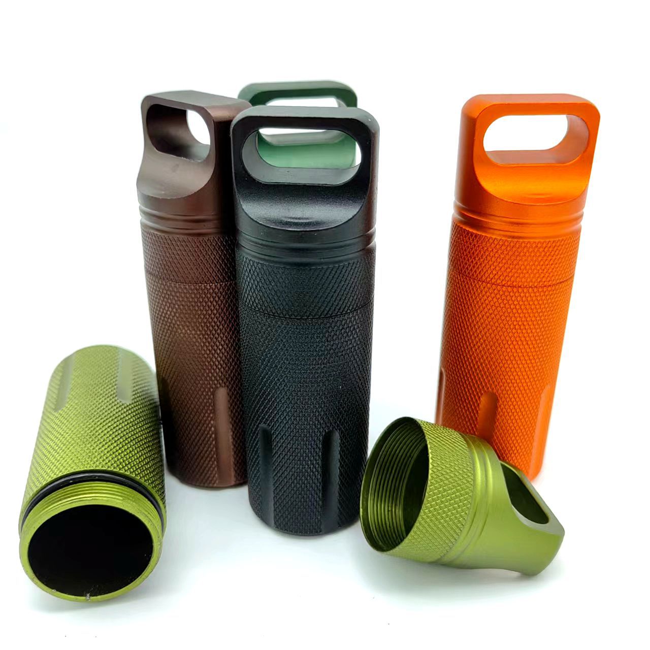 EDC Aluminium Alloy Cylinder Storage Container Tank Can Box Ultralight  Portable