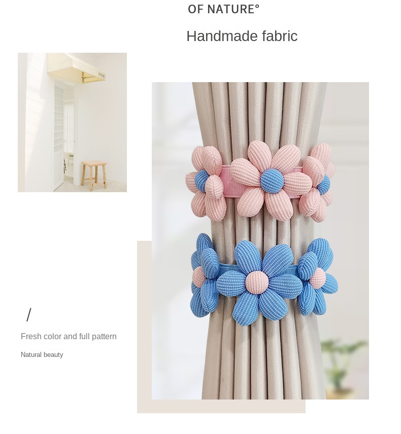 1pc flower nordic simple tassel curtain tieback   fresh woven drawstring curtain rope creative curtains tie curtain holdback for bedroom living room home decor details 1