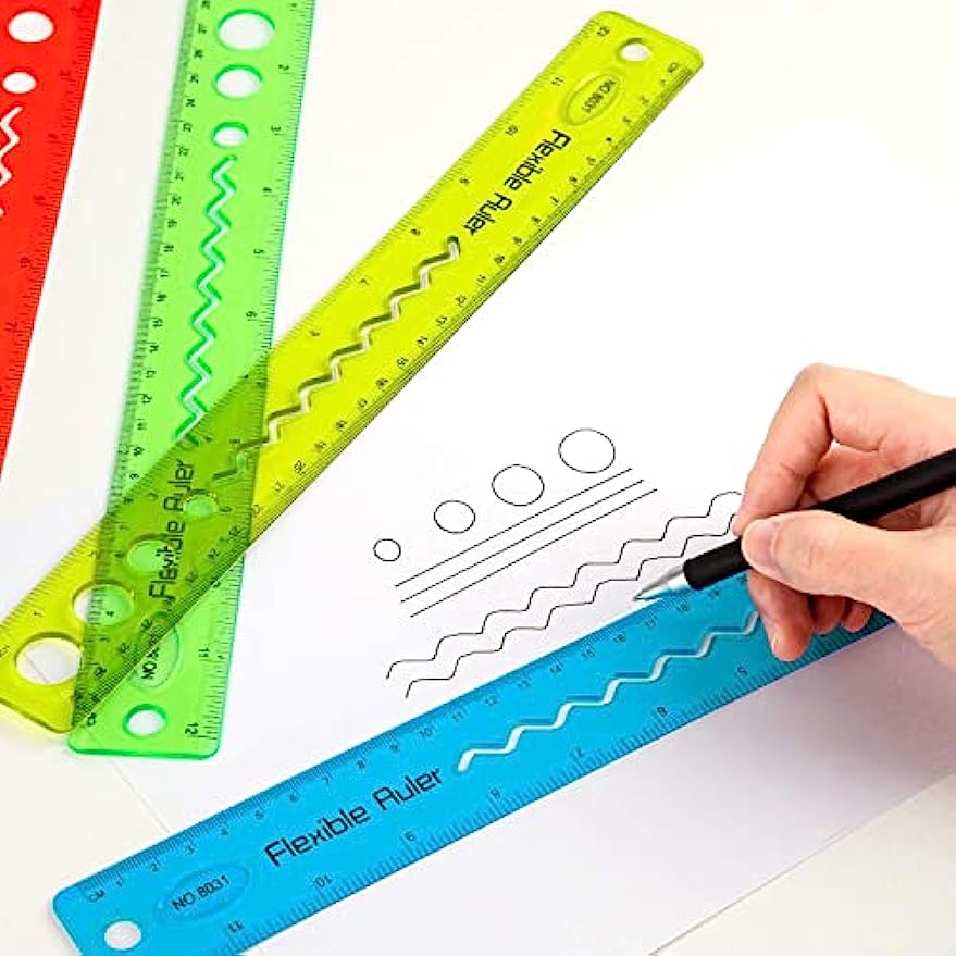 12 inch Kids Ruler Clear Plastic Rulers for Kids School Supplies