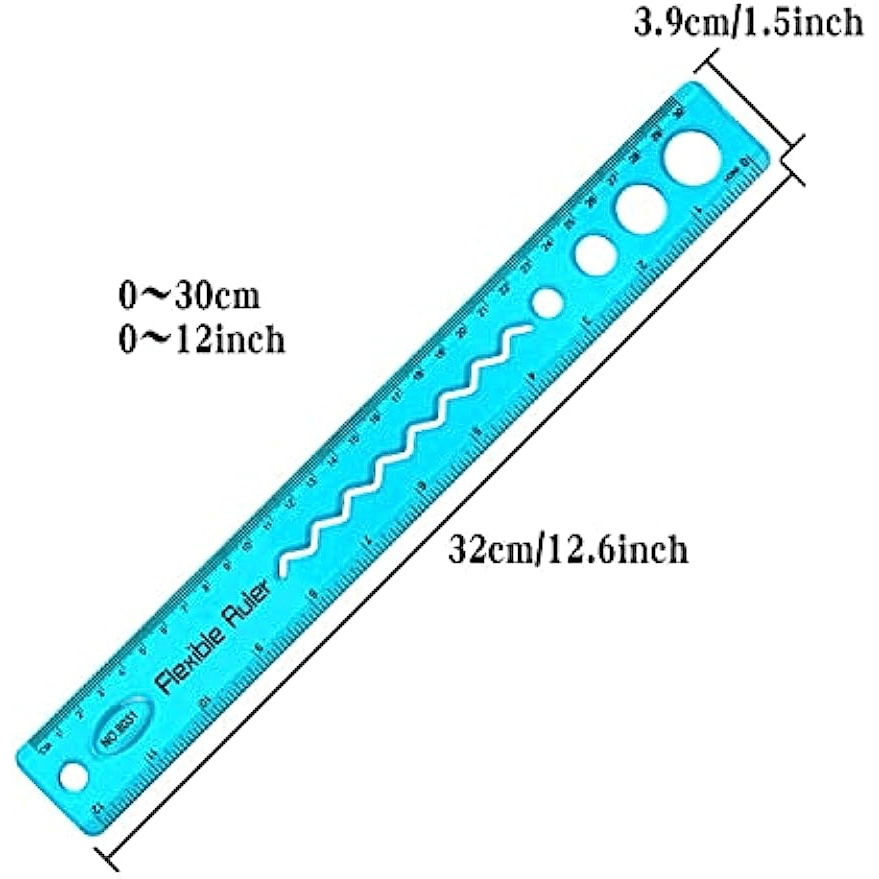 Best Flexible Ruler 12 Inch Soft Plastic Clear Straight Ruler