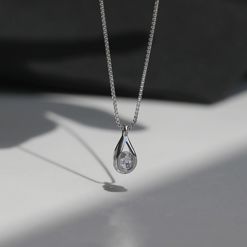 1pc Simple & Fashionable Geometric Waterdrop Pendant Necklace