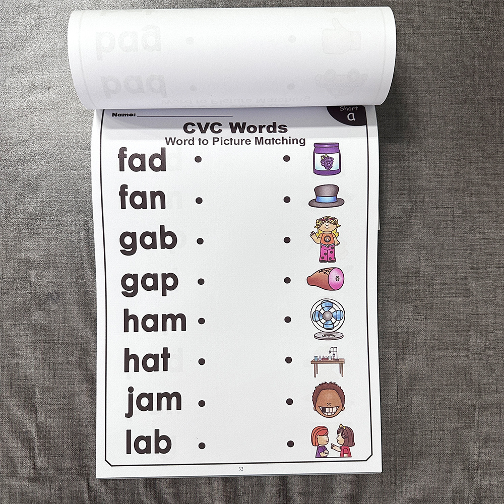 LACHILLY CVC Words Phonics Workbook for Youngsters - 60-Page Read & Match Learning Book with Fun Illustrations, Reinforced Skills & Parent Guide to Support English Language Arts, Phonics Practice Book | Playful Illustrations | Reinforced Skills