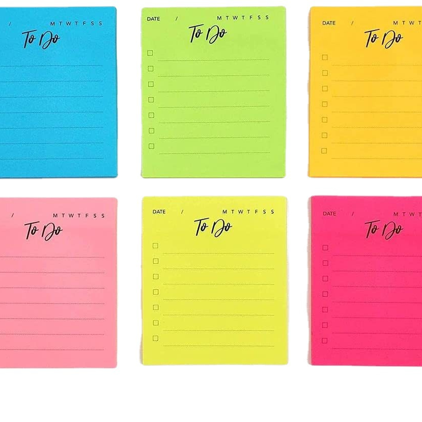 Lined Sticky Notes 4x6 in Bright Ruled Post Stickies Colorful Super Sticking Power Memo Pads Its Strong Adhesive 6 Pads/Pack 45 Sheets/Pad