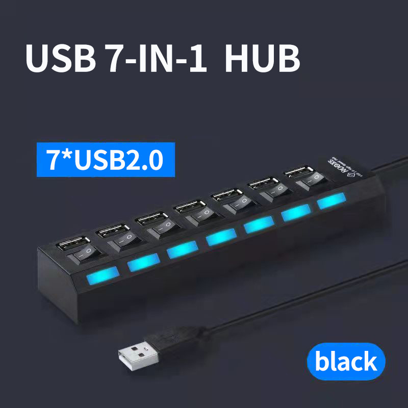 Usb Hub 2.0 4/7 Port Multiple Expander Usb 2.0 Hub Switch - Temu