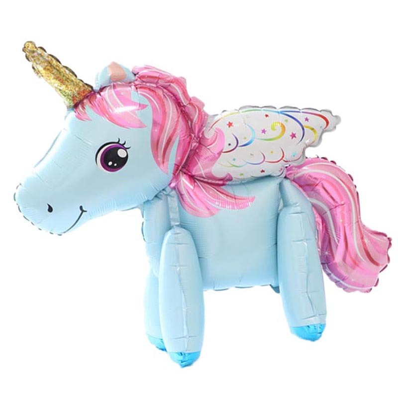 ballon alu licorne blanche arc-en-ciel airwalker anniversaire