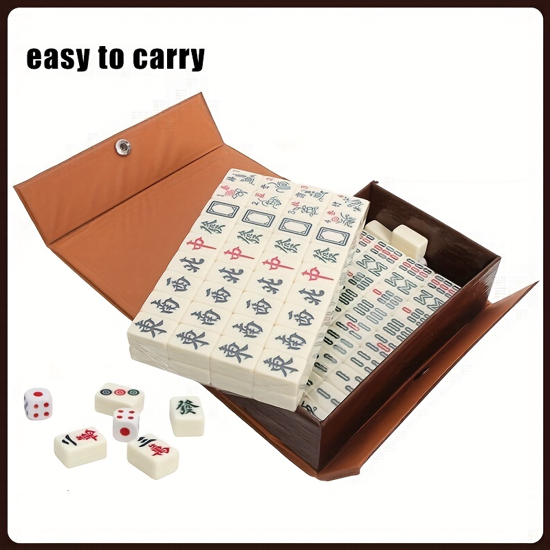 Mini Mahjong Exquisite Snake Skin Box Pocket Portable Mini Travel Mahjong  Tourism Entertainment Mahjong - Temu