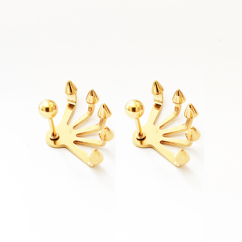 8pcs Stainless Steel Claw Stud Earrings for Men