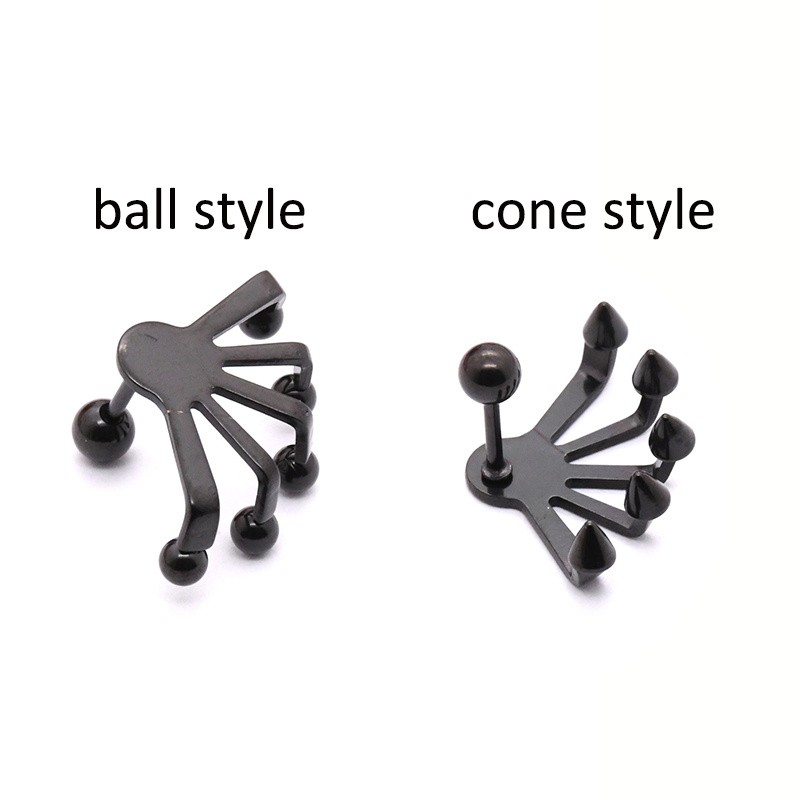 8pcs Stainless Steel Claw Stud Earrings for Men