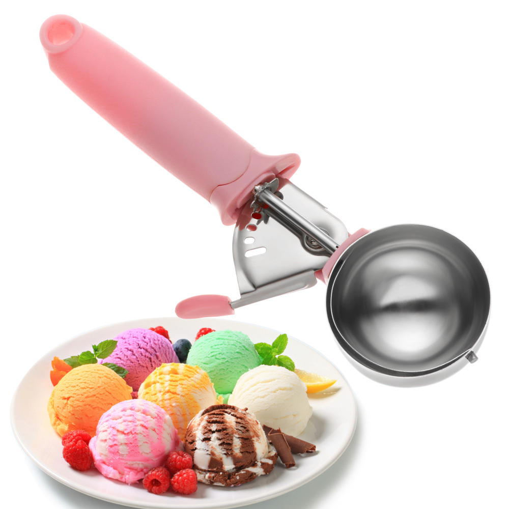 Ice Cream Scoop, Melon Spoon, Stainless Steel Spoon For Baking, Ice Cream  Digger Spoon With Trigger, Modern Dough Scoop, Reusable Melon Spoon,  Washable Dessert Spoon For Party Wedding For Restaurant Home, Kitchen