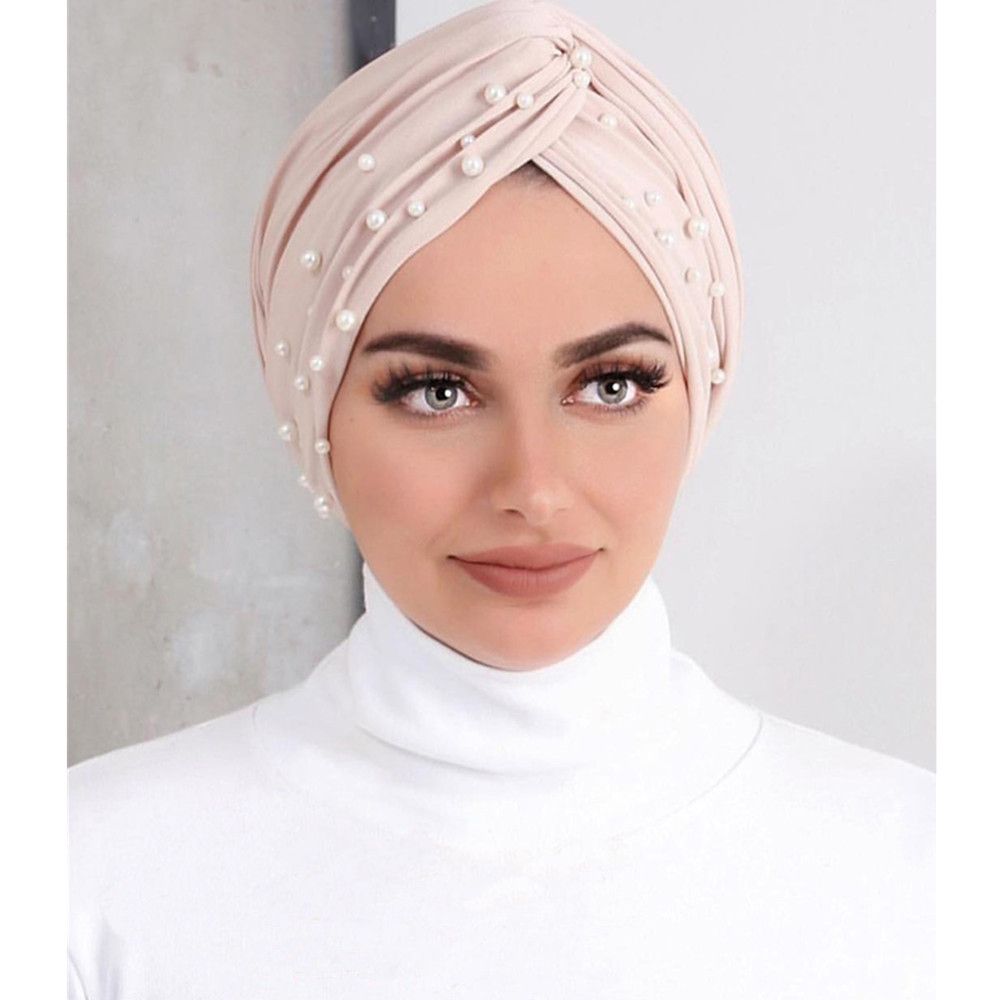 Cappello Turbante Cotone Elastico Tinta Unita Sciarpa Turbante Donna Hijab