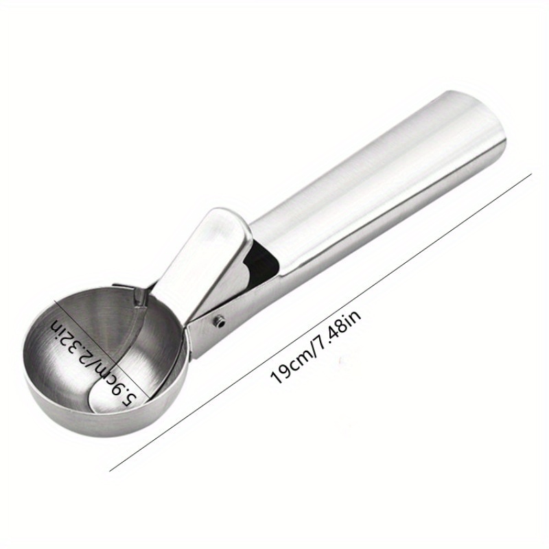 Stainless Steel Ice Cream Scoop With Trigger, Fruit Ball Digger, Stainless  Steel Commercial Ice Cream Spoon, Household Digging Watermelon Pastry Spoon,  Summer Essential, Kitchen Supplies, Kitchen Accessories - Temu