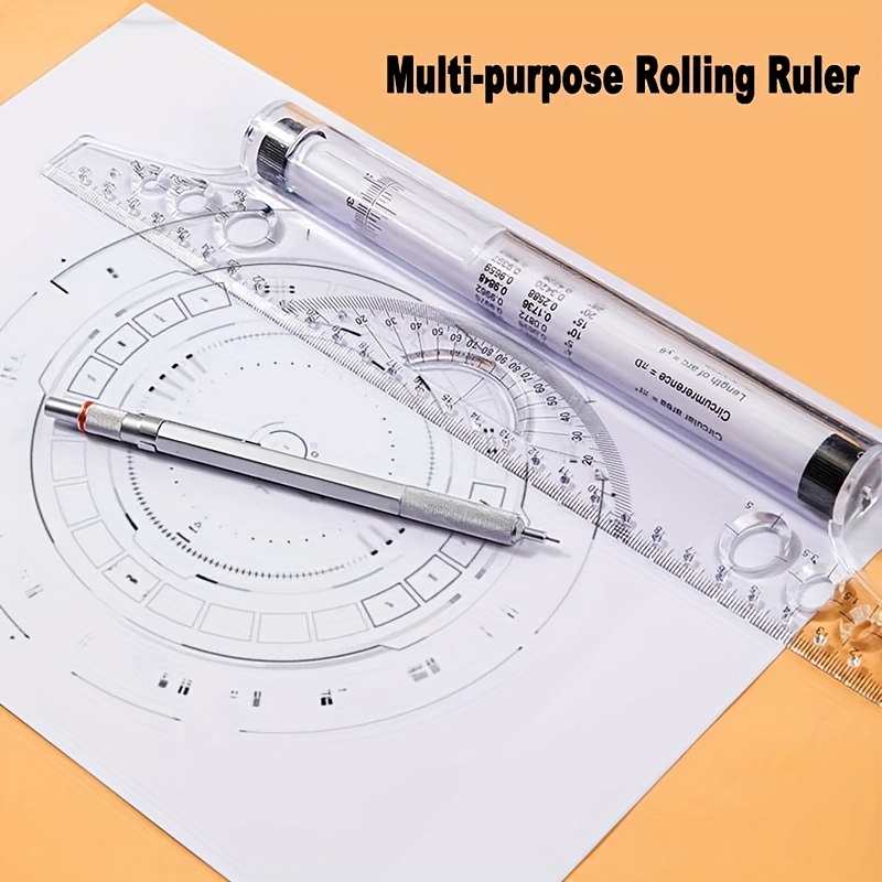 2 Pcs Plastic Measuring Rolling Ruler, Drawing Roller Ruler, Parallel  Ruler, Drawing Design Ruler for Measuring, Drafting Student, School and  Office